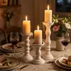 País Americano Simples Retrô Coluna Romana Castiçal de Madeira Decoração Ornamento Banquete Mesa de Jantar Ornamento Adereço de Foto