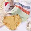 Bragas de Cintura Media con Ribete de Encaje para Mujer, Entrepierna de Algodón Puro, Jacquard Transpirable, Estilo Juvenil, Ropa Interior Cómoda sin Costuras