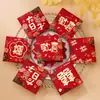 Bolsas de Envelope Vermelho para Casamentos, Itens Criativos para Bloqueio de Porta de Casamento, Caractere de Dupla Felicidade, Pequenas Bolsas de Dinheiro da Sorte, Novos Suprimentos de Casamento Modelo 2026