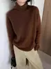 Suéter de gola alta estilo coreano para mulheres, espessado para aquecimento, blusa de tricô versátil, macia e confortável, nova coleção outono/inverno 2026