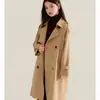 Gabardina Larga Doble Botonadura Sencilla para Niñas Ropa de Abrigo Niñas Mano de Obra Pesada Elegante Resistente al Viento para Exteriores Abrigo con Solapas de Moda