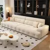 Sofá Estilo Crema Italiano Sala de Estar Apartamento Pequeño Hogar Terciopelo Leche Asiento Profundo Grande Tela Estilo Lujo Ligero Influencer