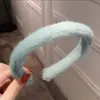 Arco de Cabelo de Pelúcia Feminino Outono e Inverno Mao Mao Largo na Borda Superior do Crânio Arco para Cabelo Pacote de Cabelo Branco Versátil para Sair