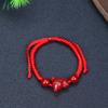 Nueva Pulsera de Cuerda Tejida a Mano de Cinabrio Natural Pulsera con Hebilla de Seguridad de Arena Dorada Púrpura Joyería de Mano para Año de Nacimiento de Mujer Diseño de Nicho