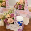 Bolsa para arreglo floral de papel kraft, empaque de regalo para ramo, bolsa tote impermeable, material de empaque floral para floristería