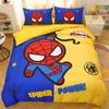 Conjunto de quatro peças de lixamento do Homem-Aranha Lençol para meninos Capa de edredom para homem Roupa de cama Dormitório infantil Conjunto de três peças