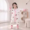 Saco de dormir para bebé de algodón puro con cremallera y piernas separadas para otoño, primavera y otoño, manta anti-patadas de manga larga para niños, mono de piernas separadas