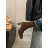 Botines de tacón alto para mujer, otoño e invierno 2024, estilo retro francés de ante, tacón grueso, finos, estilo occidental, estilo coreano, botines pequeños.