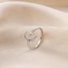 Anillo de cobre con microincrustaciones de circonita, estilo japonés y coreano, con diseño de estrella lunar y abierto, personalidad de moda sencilla y combinable para mujer.