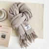 Outono e Inverno Nova Cor Sólida Cachecol de Caxemira Estilo Coreano Fio de Laço Monocromático Quente Mulher High-end All-match Tassel Xaile