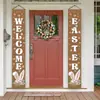 Nuevo Couplet de Pascua Personalizado Bandera Banner Transfronterizo de Amazon Decoración para Fiesta Festiva Huevo de Pascua Conejo Cortina de Puerta