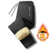 Pantalones de Piel de Cordero para Hombre Invierno Forrados de Polar Engrosados Cálidos Streetwear Modernos Versátiles Sueltos de Algodón Pantalones Casuales