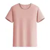 Camiseta de Color Sólido Transfronteriza de Comercio Exterior de Manga Corta para Hombre y Mujer Cuello Redondo Blanca Lisa Edición Ligera Camisa Publicitaria Camisa Cultural Ropa de Trabajo Verde Militar
