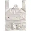 Bolsa Blanca Perforada Antivaho, Bolsa de Plástico Transpirable, Bolsa Tote Gruesa de Gran Tamaño Estilo Chaleco para Conservación de Frutas y Verduras