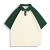 Camisa Polo de Algodón de Fibra Larga de Xinjiang de Peso Pesado 240g, Mangas Raglán, Bloques de Color, Cuello con Solapa, Marca de Moda, Uniforme de Clase, Camisa Cultural con Estampado