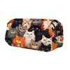 Estuche para Lápices de Animales de Dibujos Animados con Estampado Completo, Doble Capa, Tapa Abatible, Poliéster, Cachorro Lindo, Gato, Estuche para Lápices para Niños, Estilo Coreano