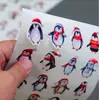 100 Piezas Pegatinas Decorativas Navideñas de Pingüinos para Galletas, Frascos de Dulces, Bolsas de Regalo para Hornear, Etiquetas Selladoras para Empaques