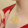 Collar estilo chino [cejas felices] para mujer, oro de arena de Vietnam, cadena de clavícula de alta gama, colgante de diseño nicho, venta al por mayor