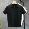 Suéter de manga corta con cuello polo estilo Hong Kong para hombre, nuevo de moda de verano, ajuste slim, manga corta, solapa, tejido, capa base