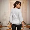 Amazon Transfronterizo Top de Mujer Holgado con Cuello en V Lentejuelas Mangas de Campana Nuevo Moda Casual Tendencia Camiseta Estilo Vacacional