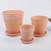 Vaso de Flor de Cerâmica Vermelha Respirável Estilo Nórdico ins Vaso Grande de Flor Cerâmica para Casa Sala de Estar Varanda Interna Vaso para Planta com Prato