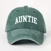 Boné de Baseball Retro Desgastado Lavado Estampa Digital Padrão de Tia Aba Curva Chapéu Tendência Estilo de Rua Esportivo ao Ar Livre