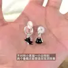Lindos Pasadores de Oreja de Gato Negro de Dibujos Animados, Pendientes Dulces y Geniales Personalizados Sin Perforar, Pendientes Pequeños Negros para Estudiantes