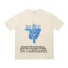 High Street Europeo y Americano Marca de Moda RHUDE Atardecer Cara Redonda de Corazón Impresión de Letras Nuevas Oversize Holgada Camiseta de Manga Corta