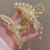 Flor de Arroz Lirio del Valle Borla Pinza Accesorios para el Cabello Parte Posterior de la Cabeza Cabello Pinza de Cabello Antigua Pinza de Cabello para Niños Pinza Tiburón Flor Accesorio para la Cabeza