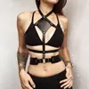 YSF Ropa de Bondage Europea y Americana para Adultos Cuero PU Negro Alternativo Atadura Body Sexy Directo del Fabricante