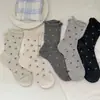Calcetines de Malla Hueca Finos de Verano con Puño Alto Ins Tendencia Dulce Estilo Ballet Dobladillo Lazo Transpirables Medias para Mujer
