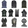 2027 Halloween Lápida Simulación Retro Tablero Hueco de Plástico PP Impresión UV Decoración de Letrero para Jardín Exterior