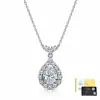 Conjunto de Joias de Luxo Exquisito em Prata Esterlina S925 com Moissanita em Forma de Gota Romântica, Fecho de Coroa, Colar e Brincos Micro-cravados