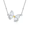 Colar Original Estilo Ins Borboleta de Madrepérola Pingente de Pedra de Cristal Natural Feminino Corrente de Clavícula Fashion de Prata Esterlina S925 Nicho
