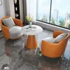 Mesa de centro individual de lujo, sencilla y ligera, combinada con sofá, para ocio, hotel, recepción, oficina de ventas, mesa de negociación y silla, recepción de salón de belleza
