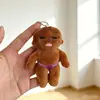 Novo Chaveiro Boneca Natasha Preto, Pingente de Brinquedo de Pelúcia Fofo e Peculiar, Pingente Criativo para Bolsa Atacado