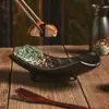 Vajilla creativa de cocina japonesa transfronteriza plato comercial de izakaya Sushi Sashimi plato para barbacoa plato para pájaros
