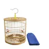 Ojo Bordado Jaula Redonda Pequeña Hecha de Bambú Pájaro de Soja Jaula para Pájaros Pájaro Pequeño Oropéndola Jilguero Amarillo Jaula para Pájaros Bulbul Crestado Beizi Jaula para Pájaros de Jade Barata