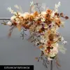 Fila Triangular de Flores para Boda Bosque de Flores Camino de Boda Arco de Bola de Flores Decoración con Postes de Madera Rincón de Flores Escenario de Flores Fondo Flor