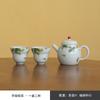 Tetera de osmanthus pintada a mano, una tetera, dos tazas, juego de té kung fu portátil para viajes, taza de té kung fu para exteriores, tetera