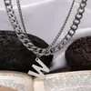 Collar Letra W para Hombre, Estilo Hip-Hop de Nicho de Lujo Ligero, Nueva Cadena de Suéter Clavicular de Moda, Estilo Pareja para Mujer