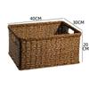 Cesta de armazenamento Alça de madeira nórdica tipo rattan Cesta de montagem para sala de estar Mesa de centro Cesta de lanche Cesta de tecido para diversos Cesta de armazenamento