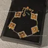 Nuevo Pulsera Bucci Láser Cinco Flores para Mujer, Versión Alta Oro V Incrustado con Diamantes, Pulsera de Piedra Ojo de Tigre Amazonita, Retro Palaciego