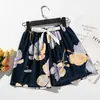 Pijama de Algodão e Seda de Comércio Exterior Novo de Verão Calça Feminina Fina Confortável Solta plus size Calça de Perna Larga Shorts de Algodão Wall Desenho Animado