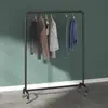 Arara de Chão para Exposição de Roupas Cabide para Lojas de Roupas Femininas e Infantis Espessada Móvel com Rodas Prateleira de Exposição Central