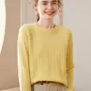 Nuevo Suéter de Cachemir para Mujer Otoño e Invierno 2026, Top de Cuello Redondo, Suéter Base de Punto Grueso de Cachemir de Color Sólido