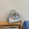 Bolso Nuevo 2026 con Adorno de Encaje, Lazo, Decoración de Perlas, Bolso Cilindro, Estilo Juvenil Bolso Cruzado tipo Almohada