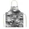Saia com Atmosfera de Terror de Halloween Padrão de Caveira Manchas de Sangue Sem Mangas Decote Halter Avental Anti-Sujeira Cozinha Assar