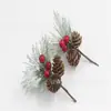 Venta Caliente de Amazon Nueva Serie de Copos de Nieve Campana Fideos Suaves Sueltos Perlas Frijol Rojo Flor Songhua ramo Accesorios de decoración navideña