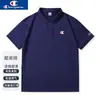 Polo de algodón de 220g Champion bordado graffiti manga corta, nuevo estilo de verano para hombres y mujeres, camiseta casual deportiva con cuello camisero